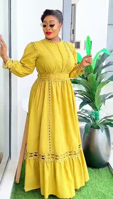 Maxi cotton Luxury Women Dress